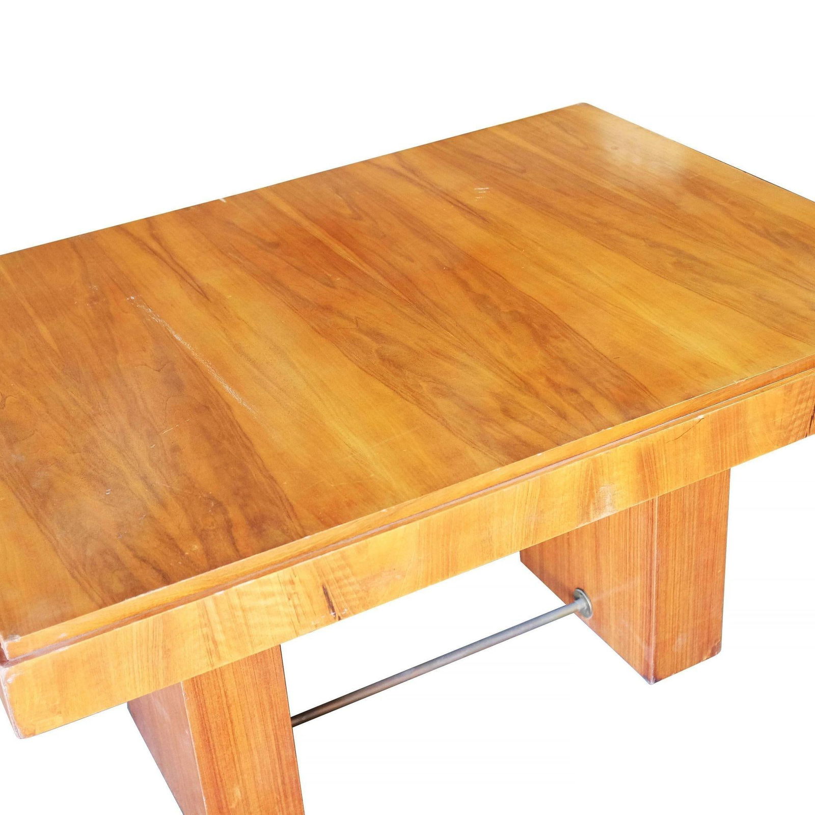 Art Deco Geometric Walnut Dining Table or Large Desk Inspired by Charles Dudouyt - 14