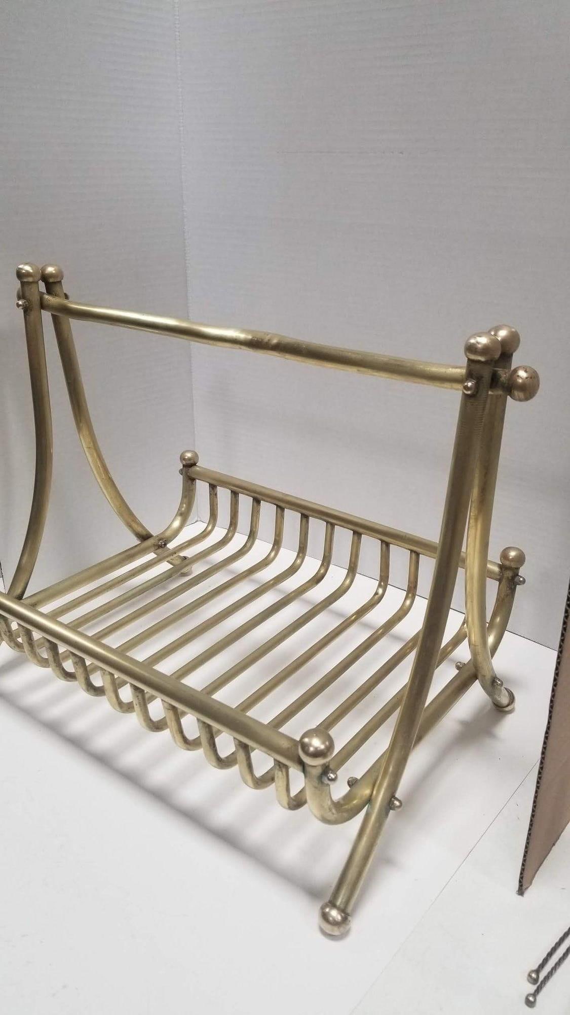 Turn of the Century Brass Newspaper Rack 1910s - 16