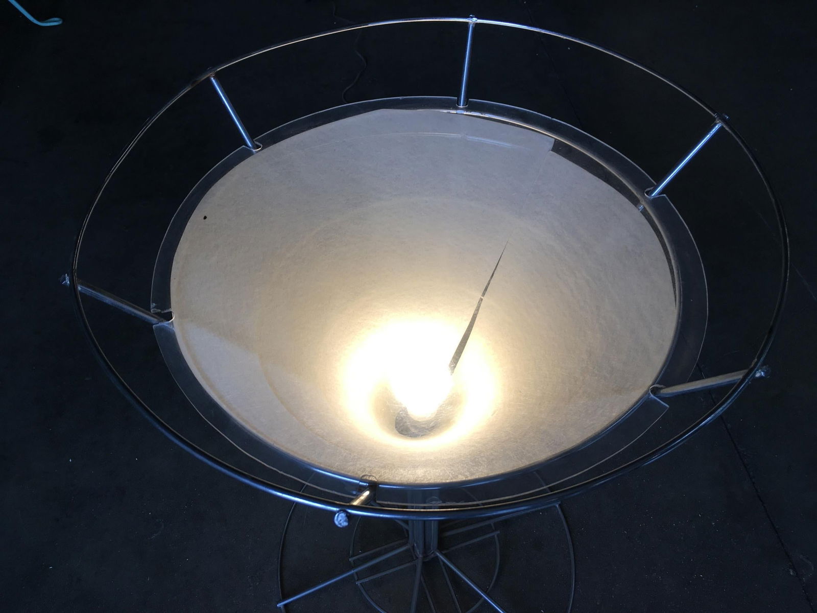 Chrome Wire Art Light Up Martini Lounge Side Table with Glass Top - 11