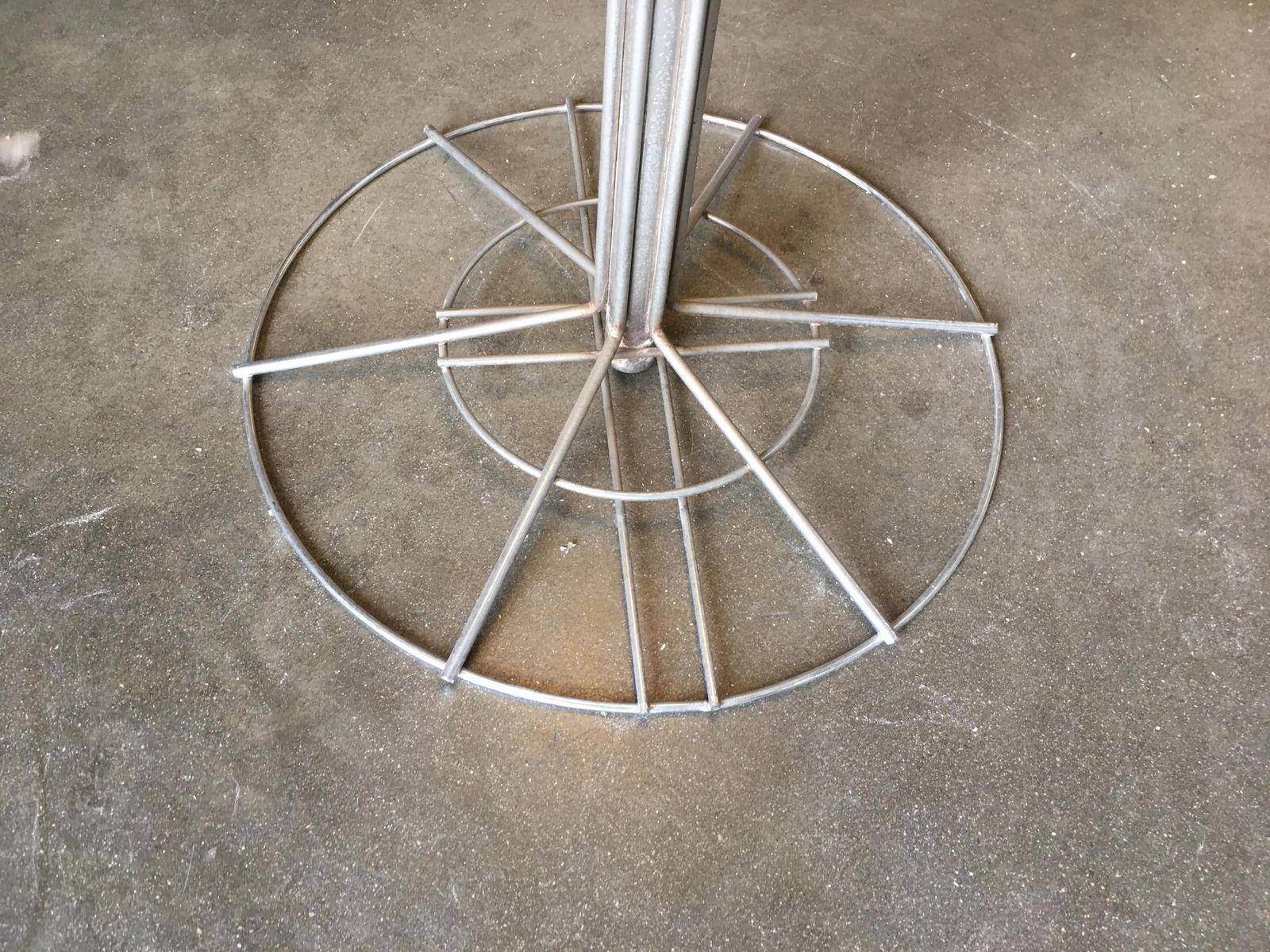 Chrome Wire Art Light Up Martini Lounge Side Table with Glass Top - 14