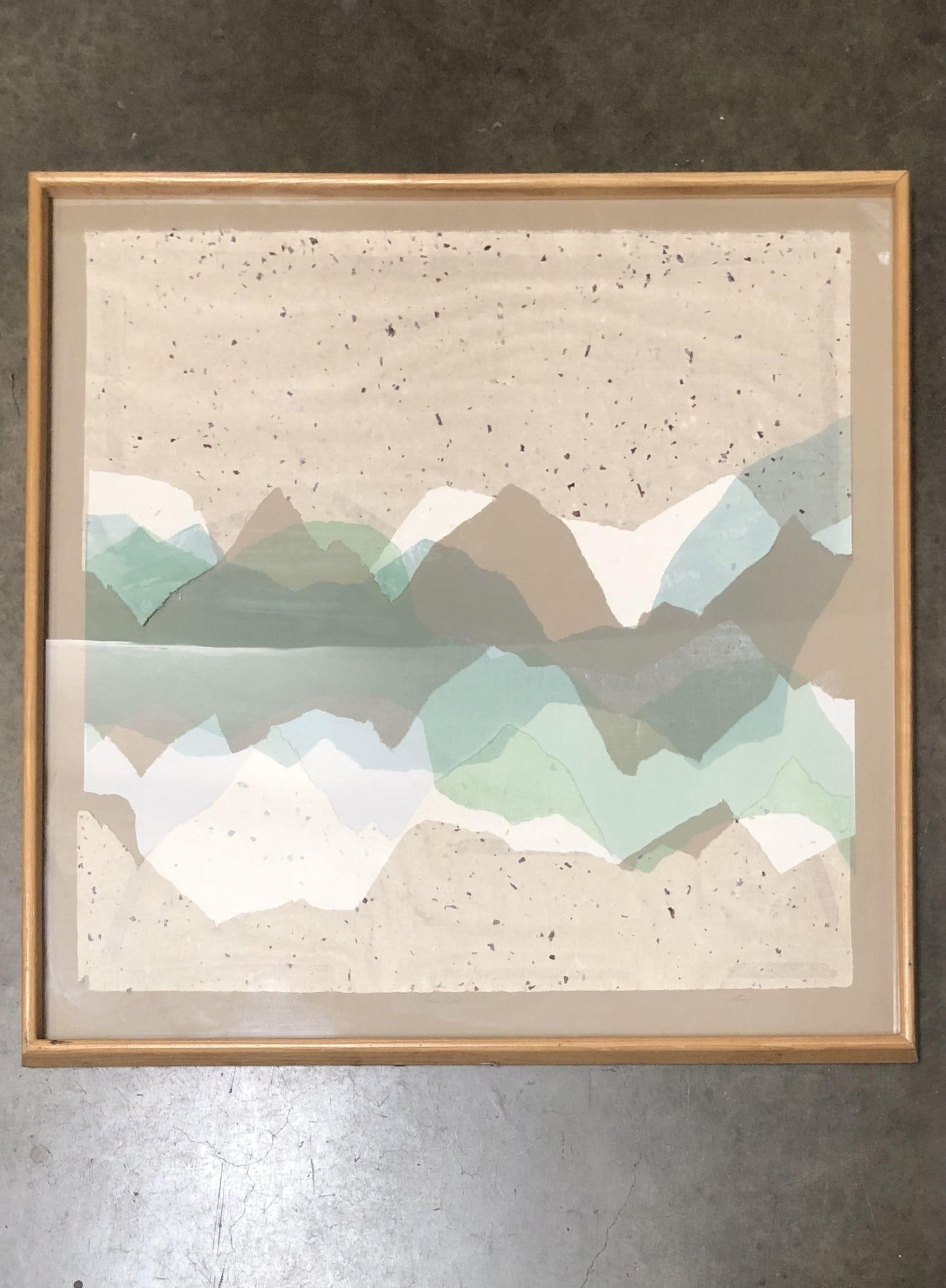 Framed Canvas Art Mountian Peaks Collage Artwork Print - 5