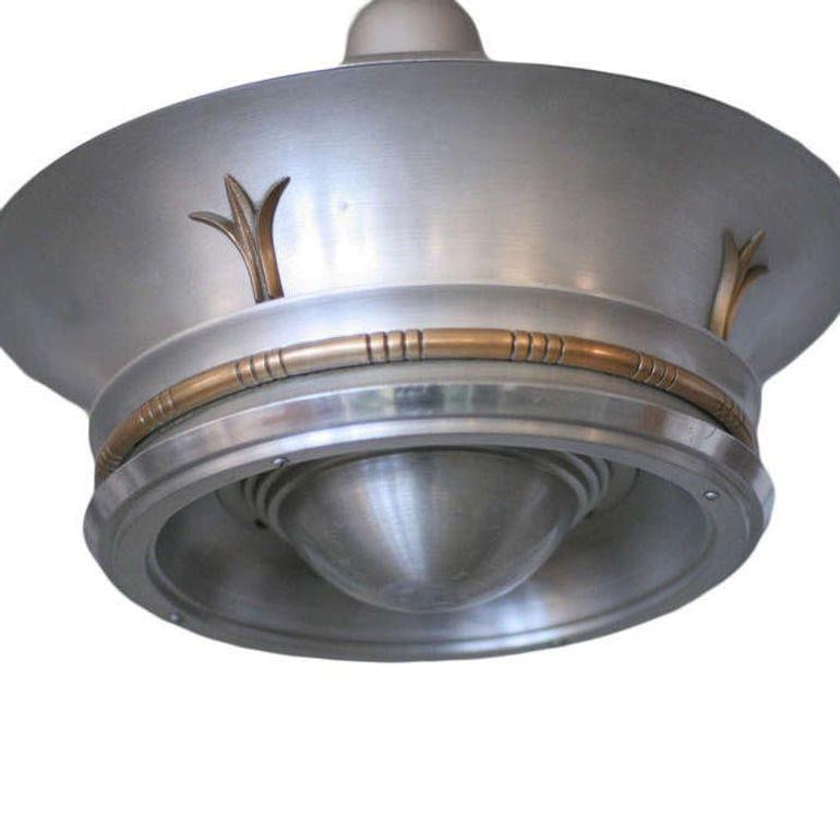 Aluminum Ceiling Pendant with Neoclassical Accents - 9