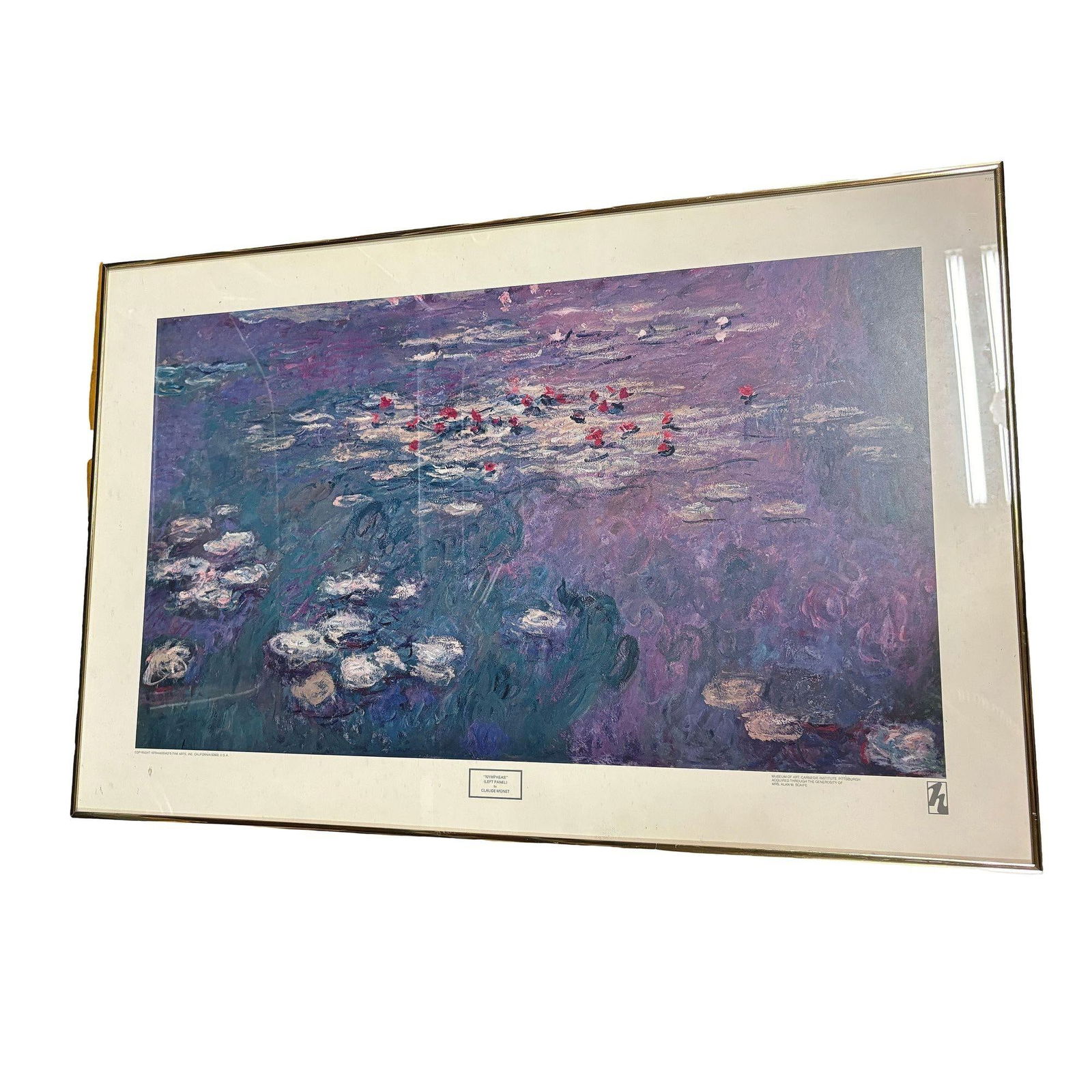 1979 Carnegie Institute "Nympheas" Lithograph Poster By Claude Monet Framed - 15