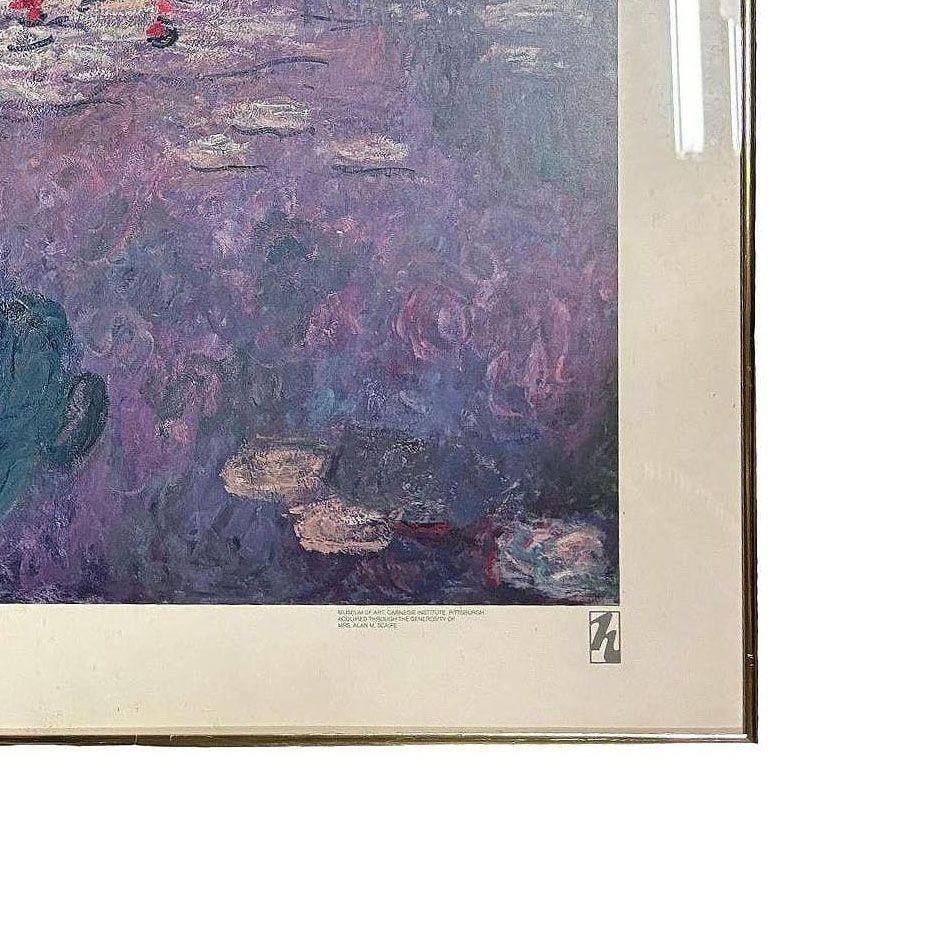 1979 Carnegie Institute "Nympheas" Lithograph Poster By Claude Monet Framed - 6