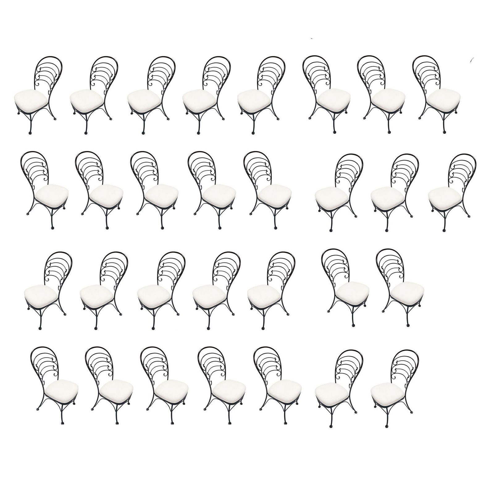 Restored Mid-century Iron Café Patio/Otdoor "Ribcage" Chair by Woodard Set of 30 - 8