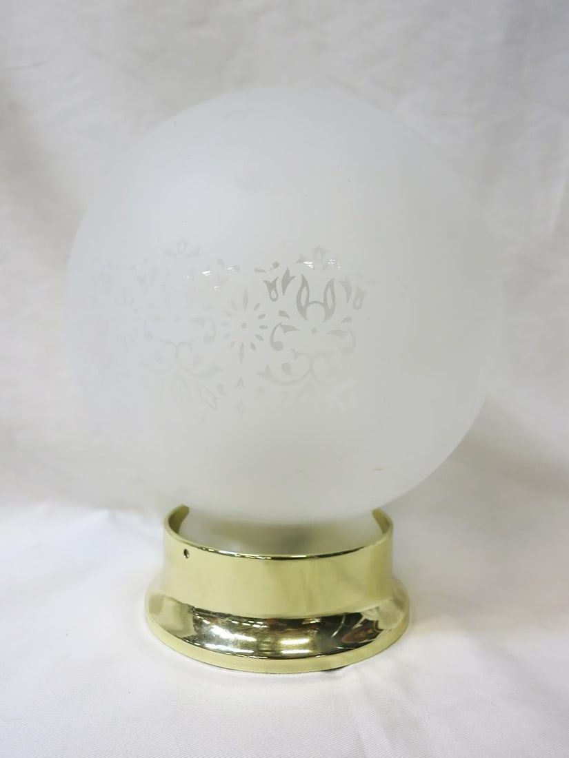 Satin Floral Glass Sphere Ceiling Glass Globe Pendant - 6