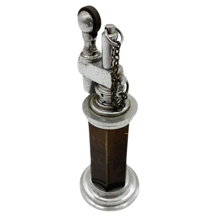 Green and Silver "Column" Petrol Table Chain Lighter by Daltis (1 of 18)