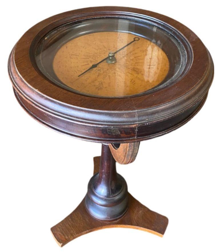 Neoclassic Dark Oak Compass Side Smoking Table - 3