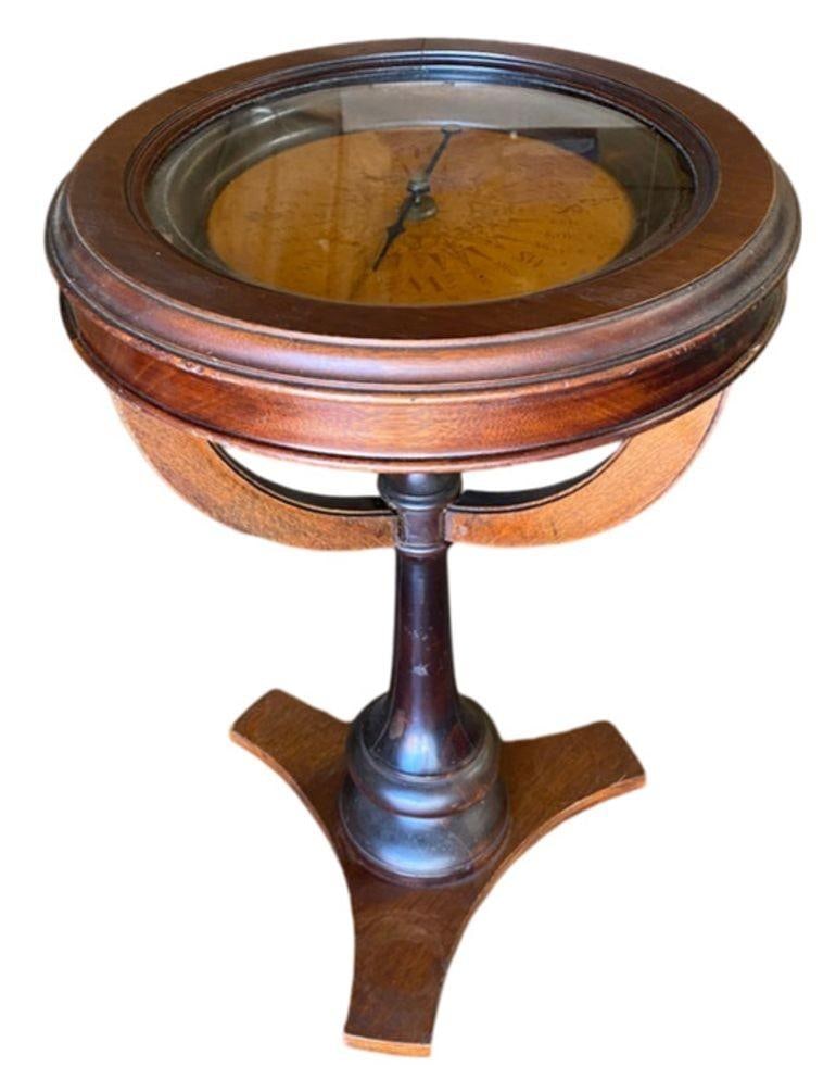 Neoclassic Dark Oak Compass Side Smoking Table - 6