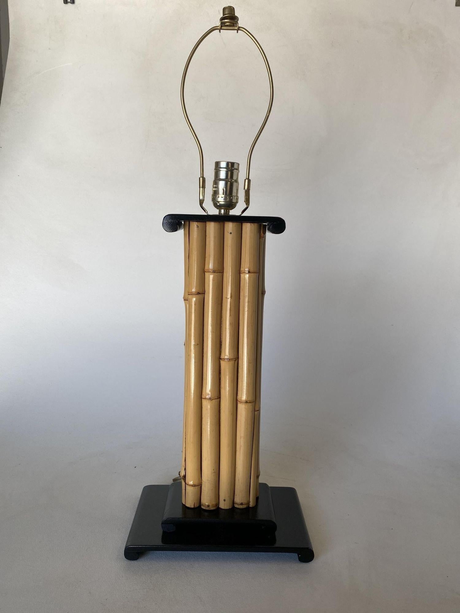 Wrapped Rattan Pole Lamp W/ Black Demi Base - 10