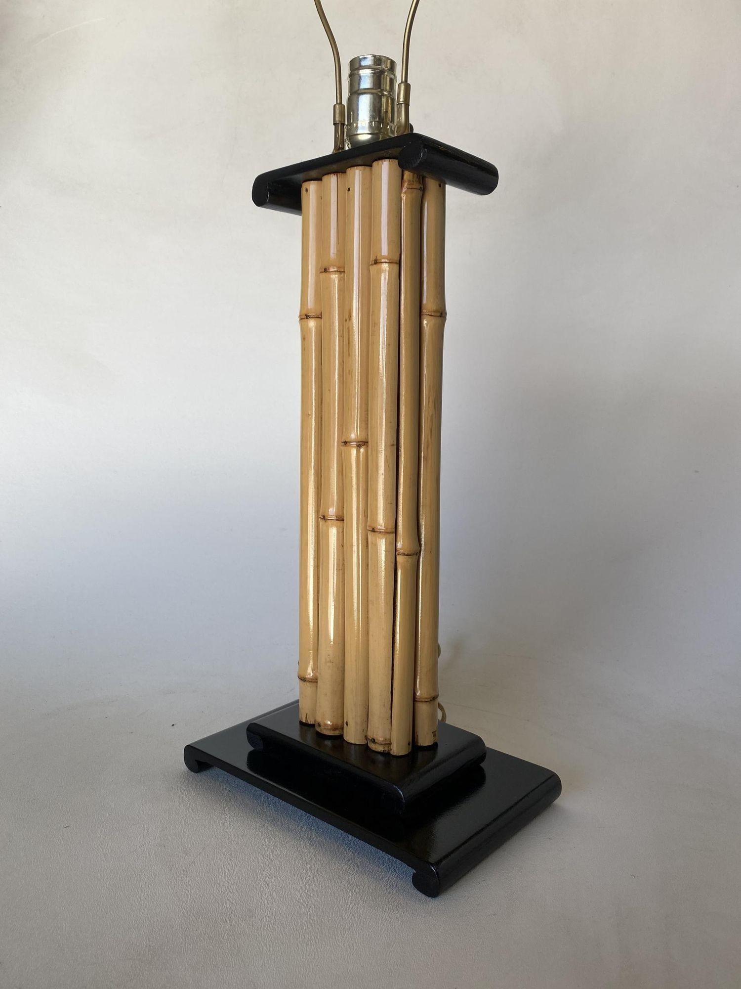 Wrapped Rattan Pole Lamp W/ Black Demi Base - 11