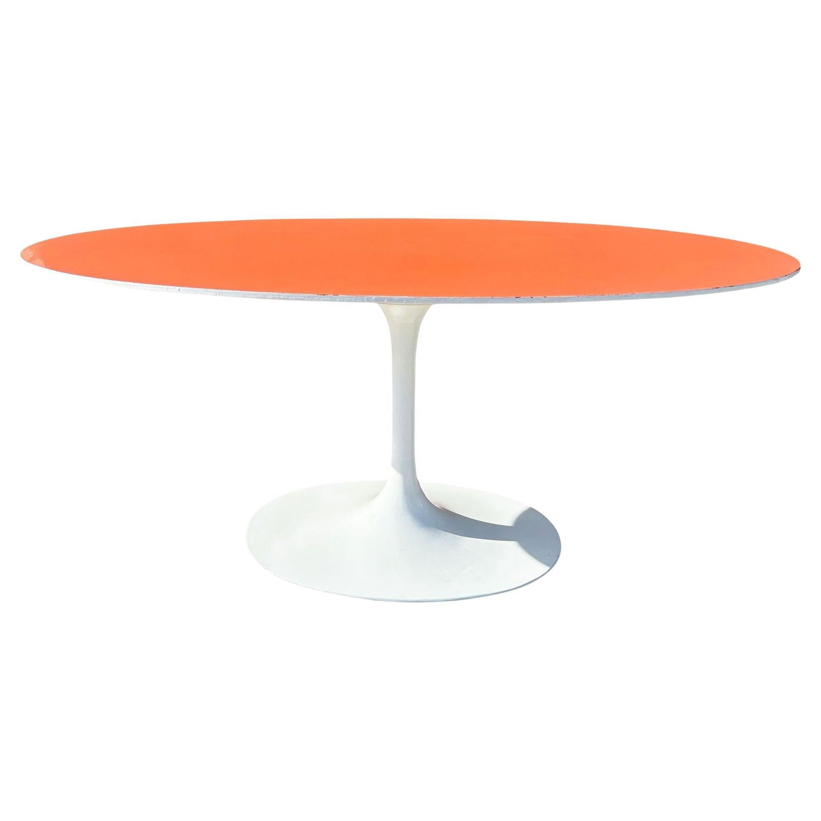 Mid-century Tulip Dining Table by Eero Saarinen for Knoll W/ Orange Laminate Top - 13