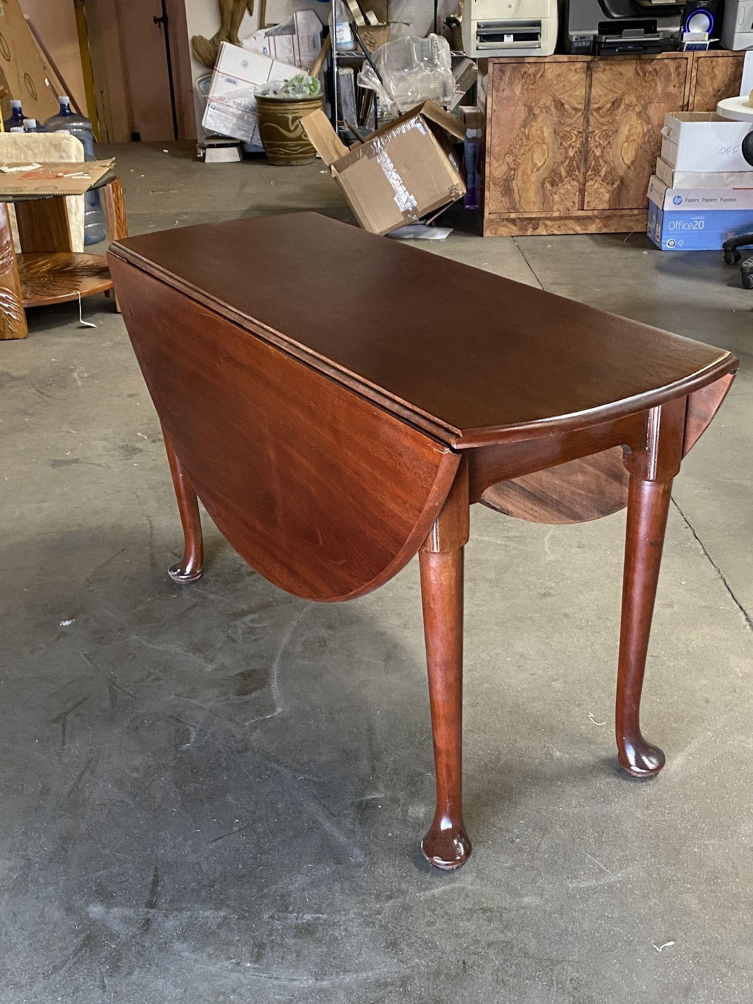 Late Victorian French Drop-Leaf Oak Dining Table - 5