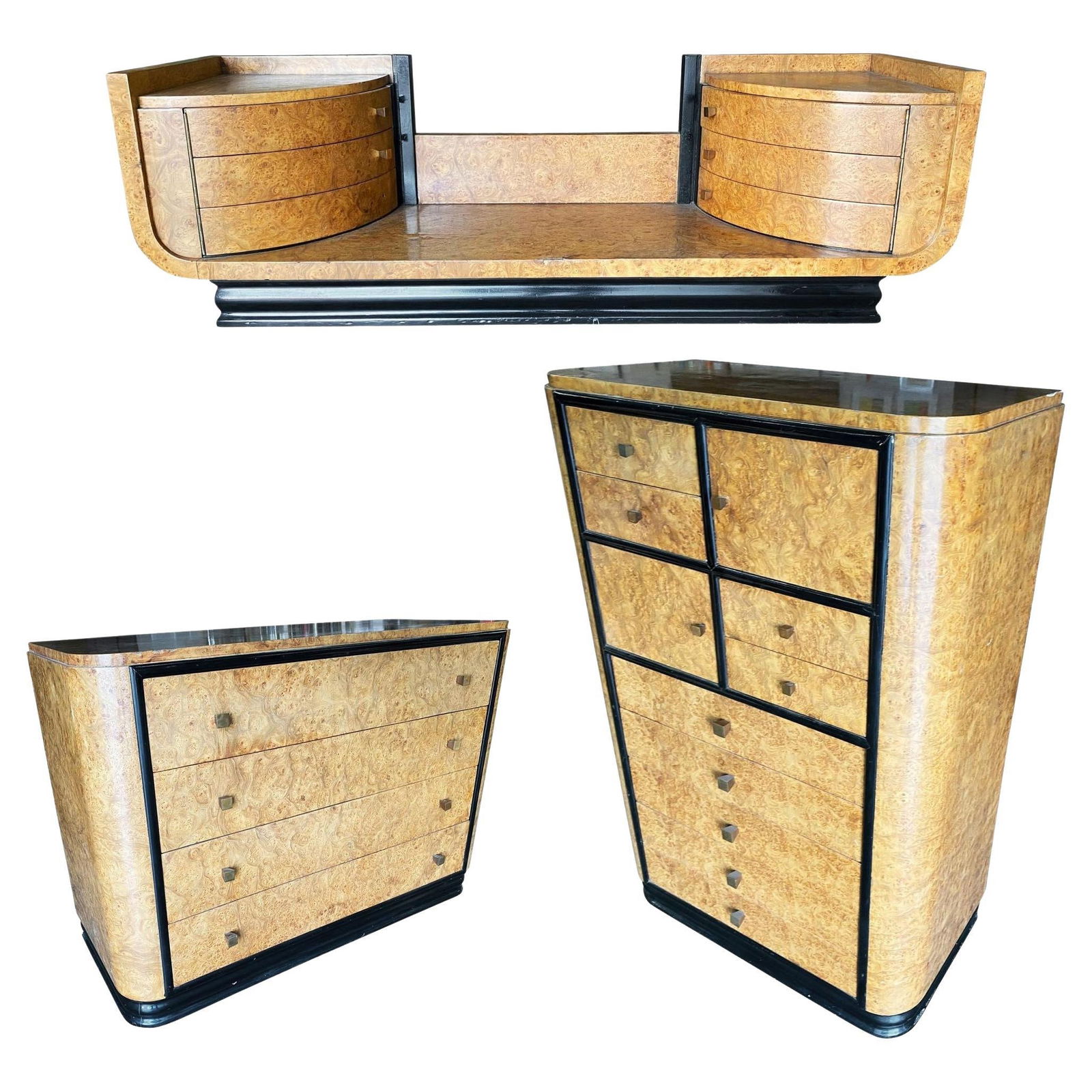 Streamline Art Deco Dresser & Vanity Bedroom Set by Donald Deskey for Widdicombe - 7