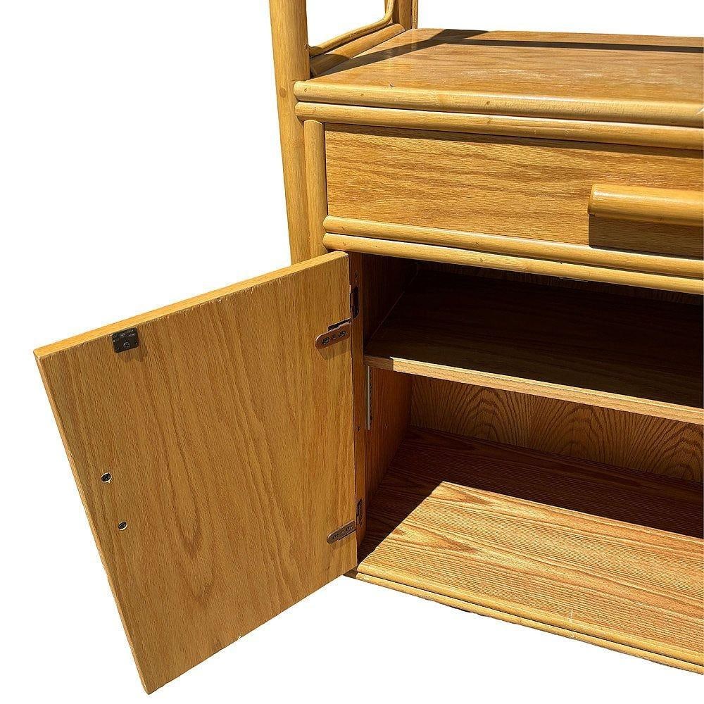 Restored High Style Rattan & Mahogany Etagere Display Curio Cabinet, 2 Available - 5