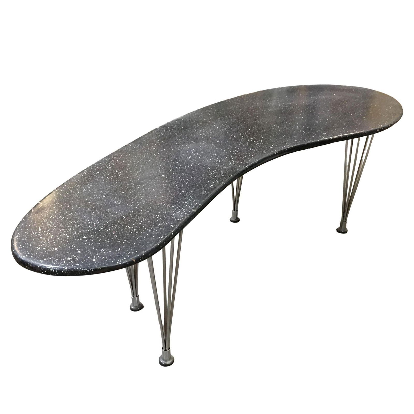 Large 67" Bespoke Mid-Century Biomorphic Coffee Table W/ Wire Spoke Legs - 10