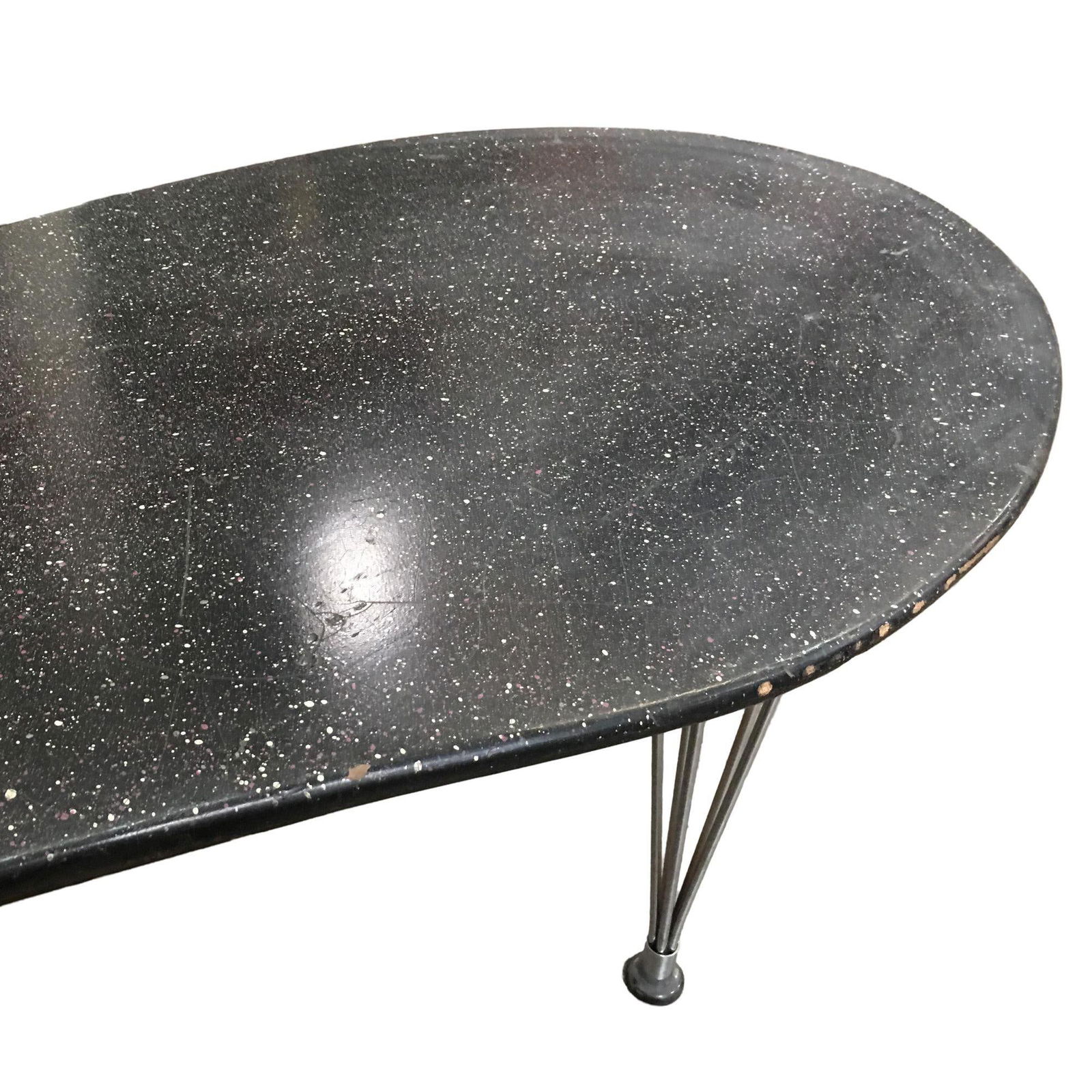 Large 67" Bespoke Mid-Century Biomorphic Coffee Table W/ Wire Spoke Legs - 12