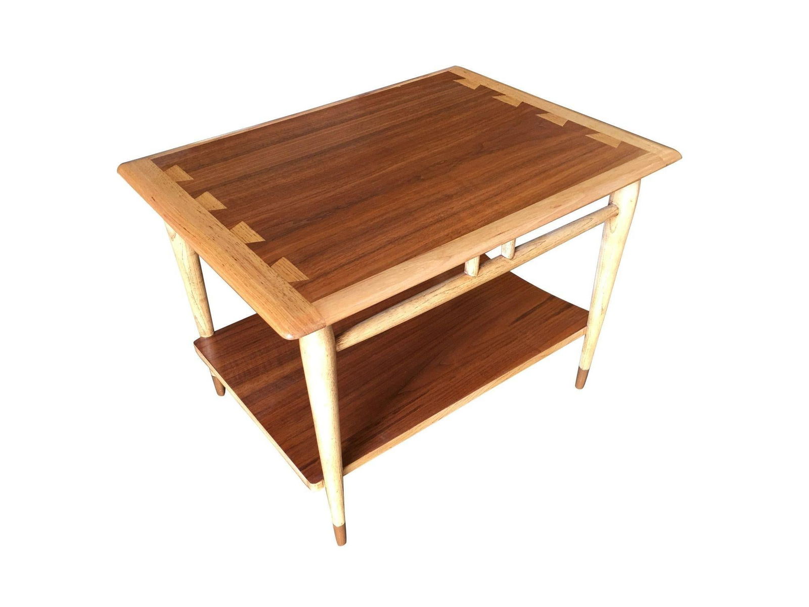 Lane Acclaim Walnut and Ash Inlay Side Table Designed by Andre Bus - 16