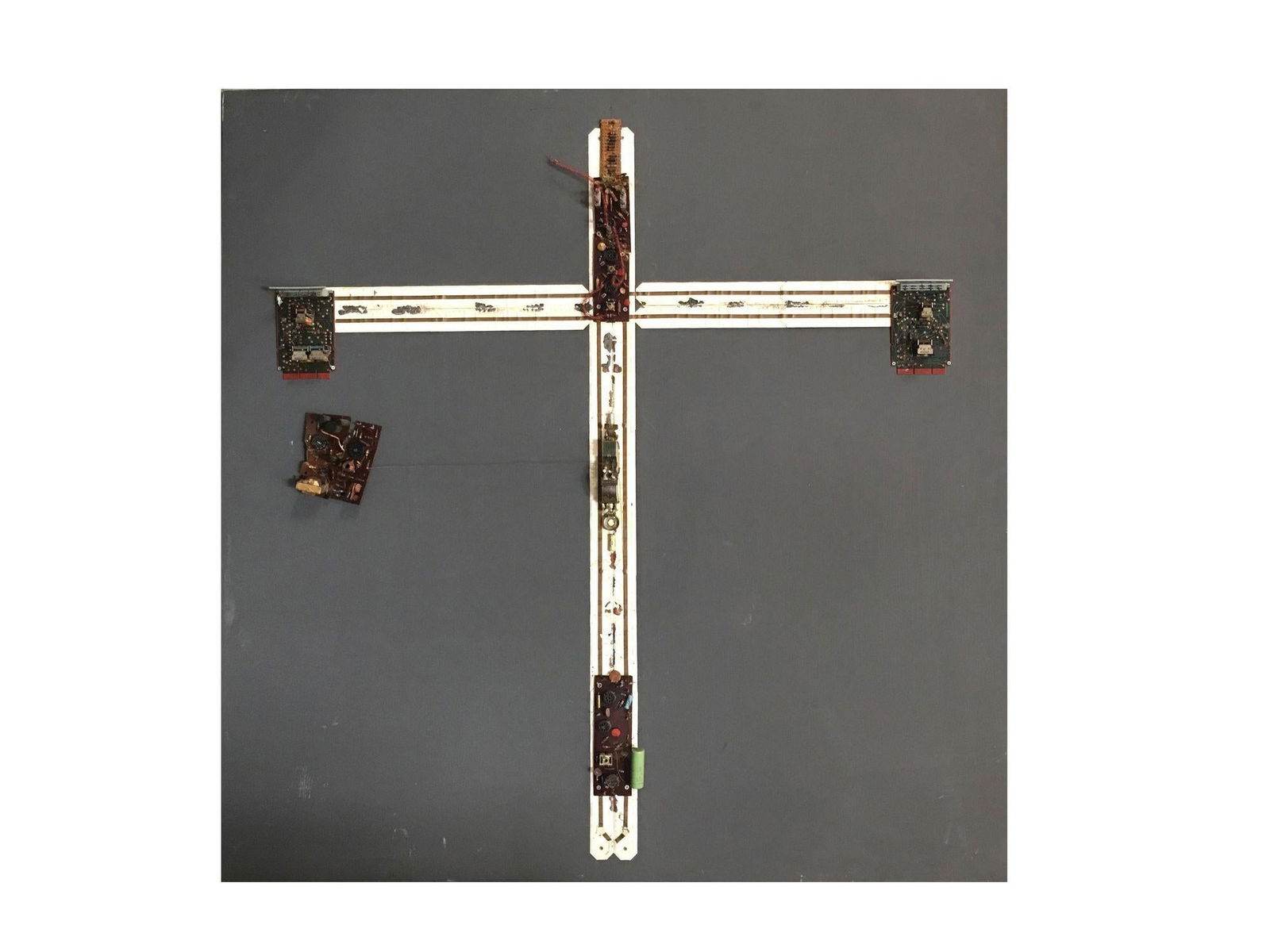 Abstract "Tronic Cross" Artography Large Mixed-Media Sculpture by Pasqual Bettio - 14