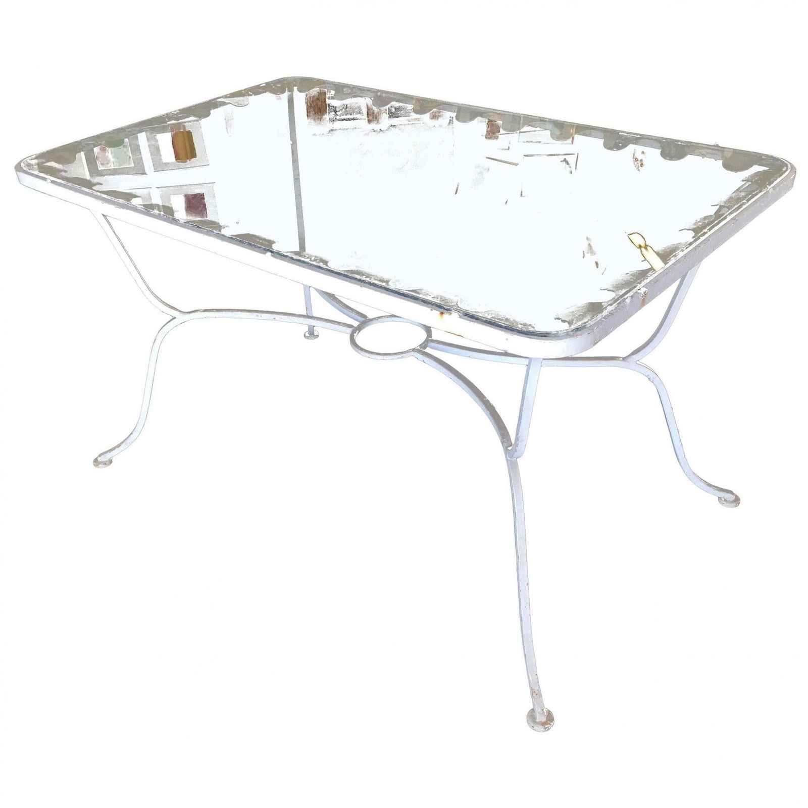 Wrought Iron Scrolling Pattern Cafe Patio Set Table w/ 4 Chairs - 4