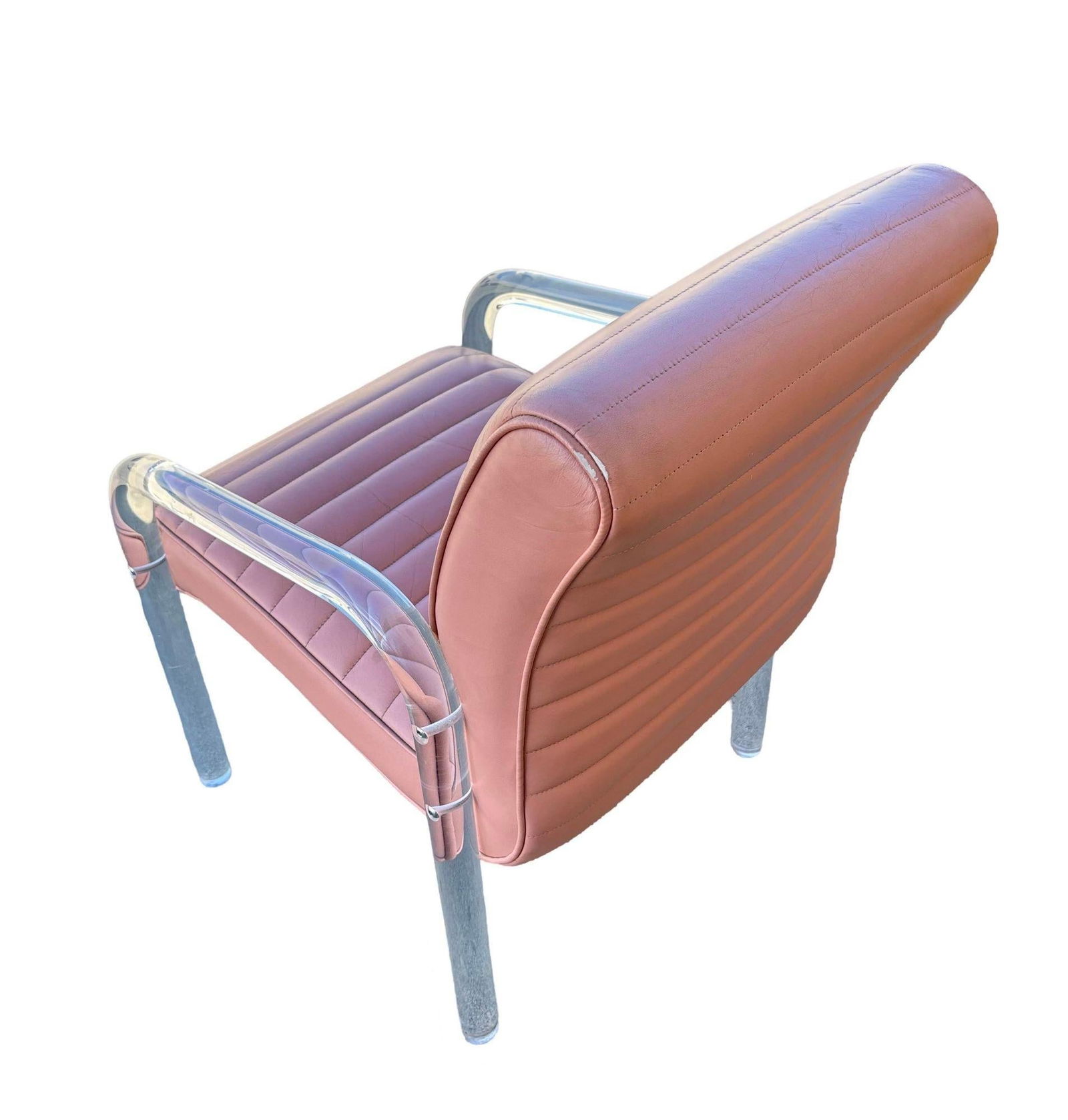 Lucite and Leather Lounge Chairs by Leon Frost, Signed - 13