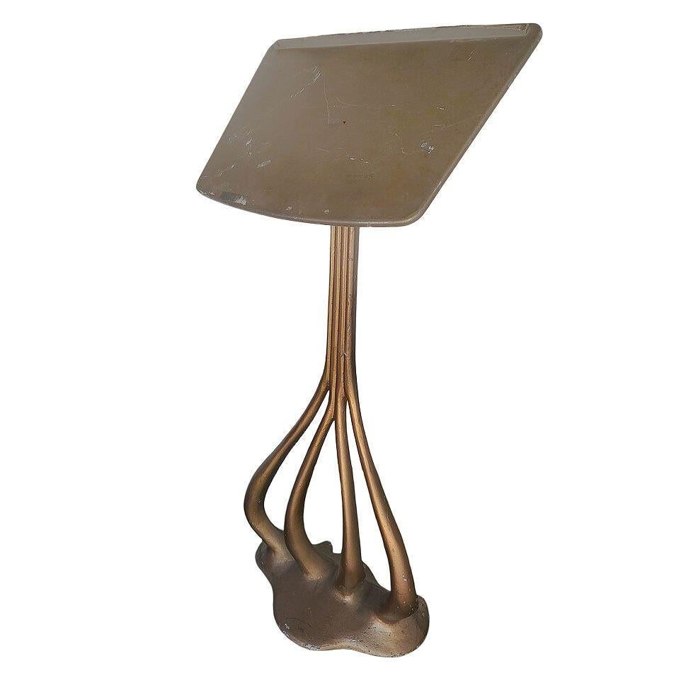 French Art Nouveau Cast Aluminum Music Book Stand in Gaudi Style, 2 Available - 4