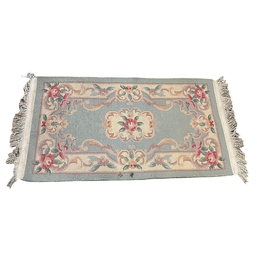 5' Foot X 2' Foot Deep Pile Aubusson Rug with French Roses design - 3