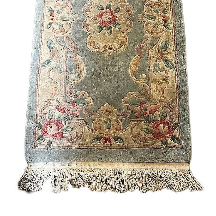 5' Foot X 2' Foot Deep Pile Aubusson Rug with French Roses design - 6
