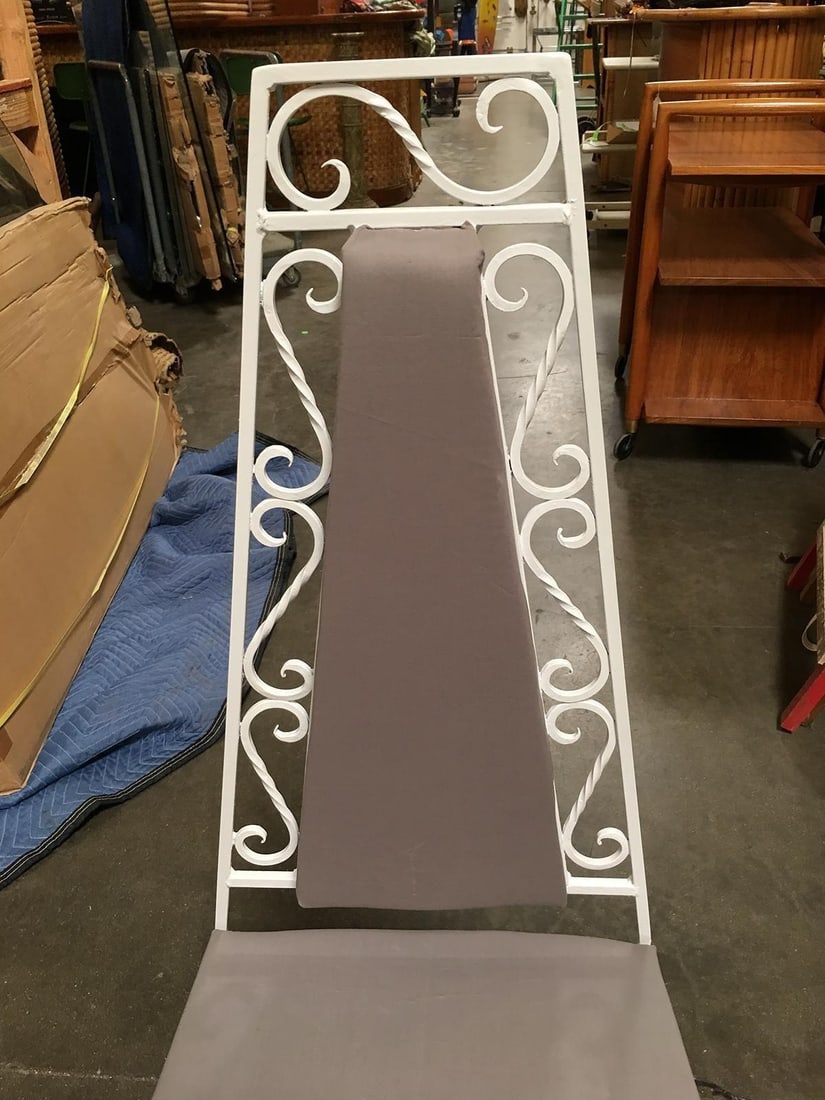 Mid-Century Modernist High Back Chair with Scrolling Pattern, Set of Two - 13