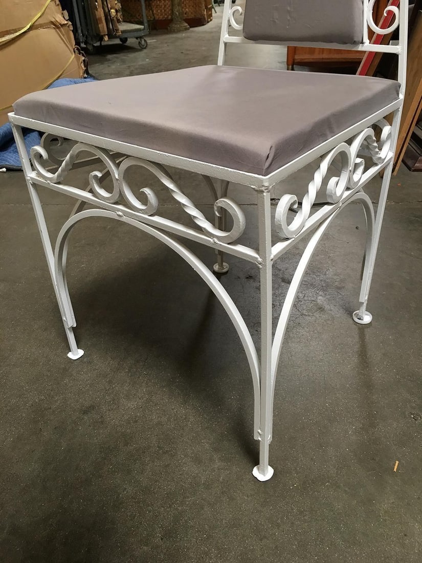 Mid-Century Modernist High Back Chair with Scrolling Pattern, Set of Two - 17