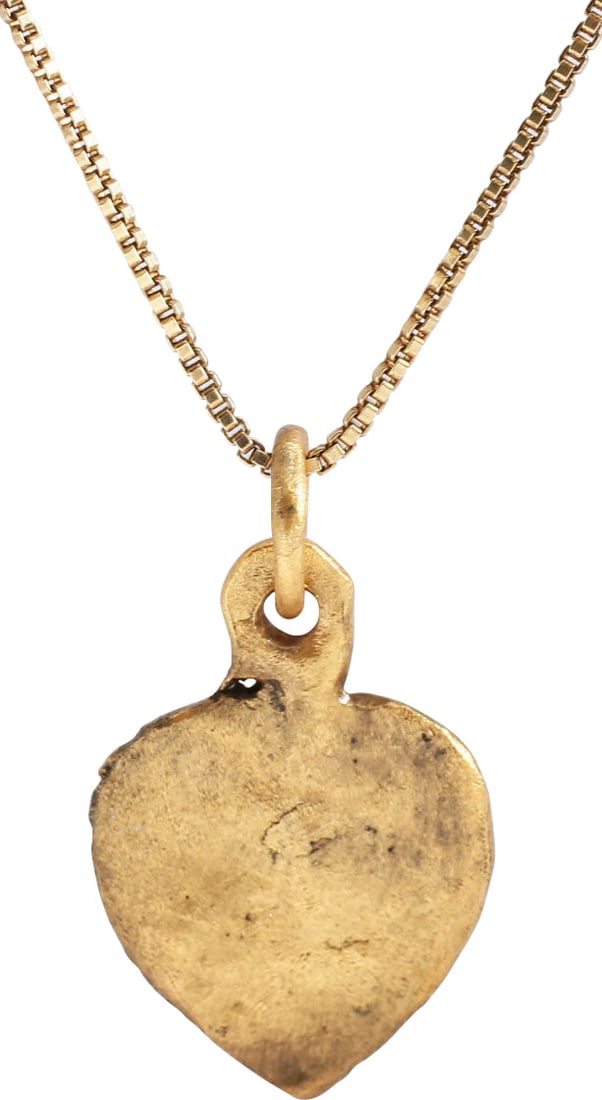 RARE ANCIENT VIKING HEART PENDANT NECKLACE, C.850-1050 AD - 2