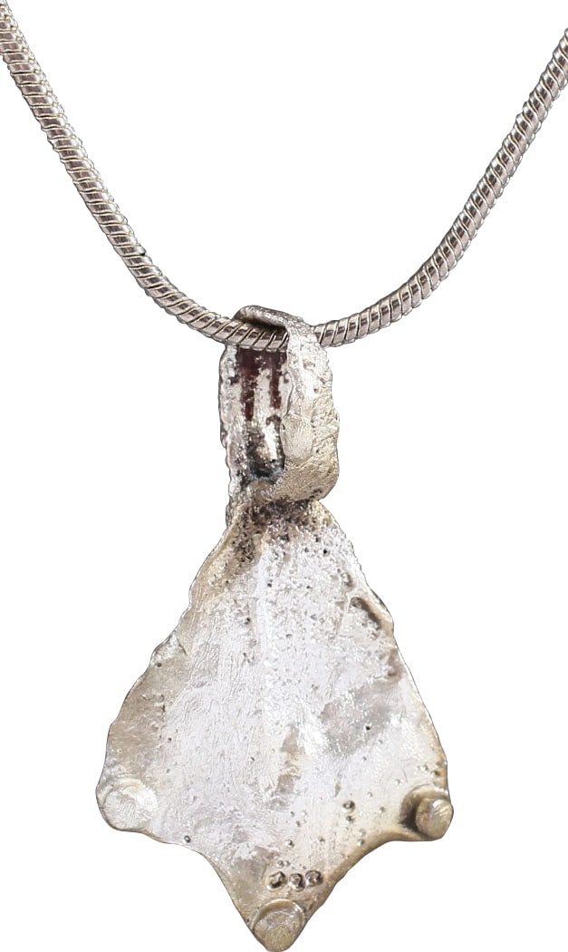 ANCIENT VIKING SORCERER'S AMULET, 10th-11th CENT. AD: Just over 1” (1.06") in height. Bronze shaped like a duck's foot and intricately detailed with especially well delineated with bones, web and claws. A burial at Viden, Denmark contained the body