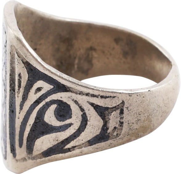 COSSACK WARRIOR'S RING, 19th century, SIZE 7 1/2 - 3