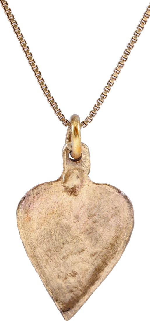 RARE ANCIENT VIKING HEART PENDANT NECKLACE, C.850-1050 AD - 2