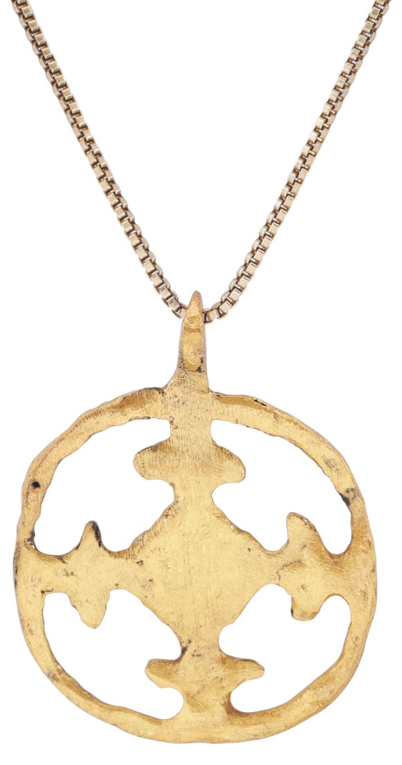 RARE CRUSADER'S CROSS PENDANT NECKLACE, 11th-13th CENTURY - 2