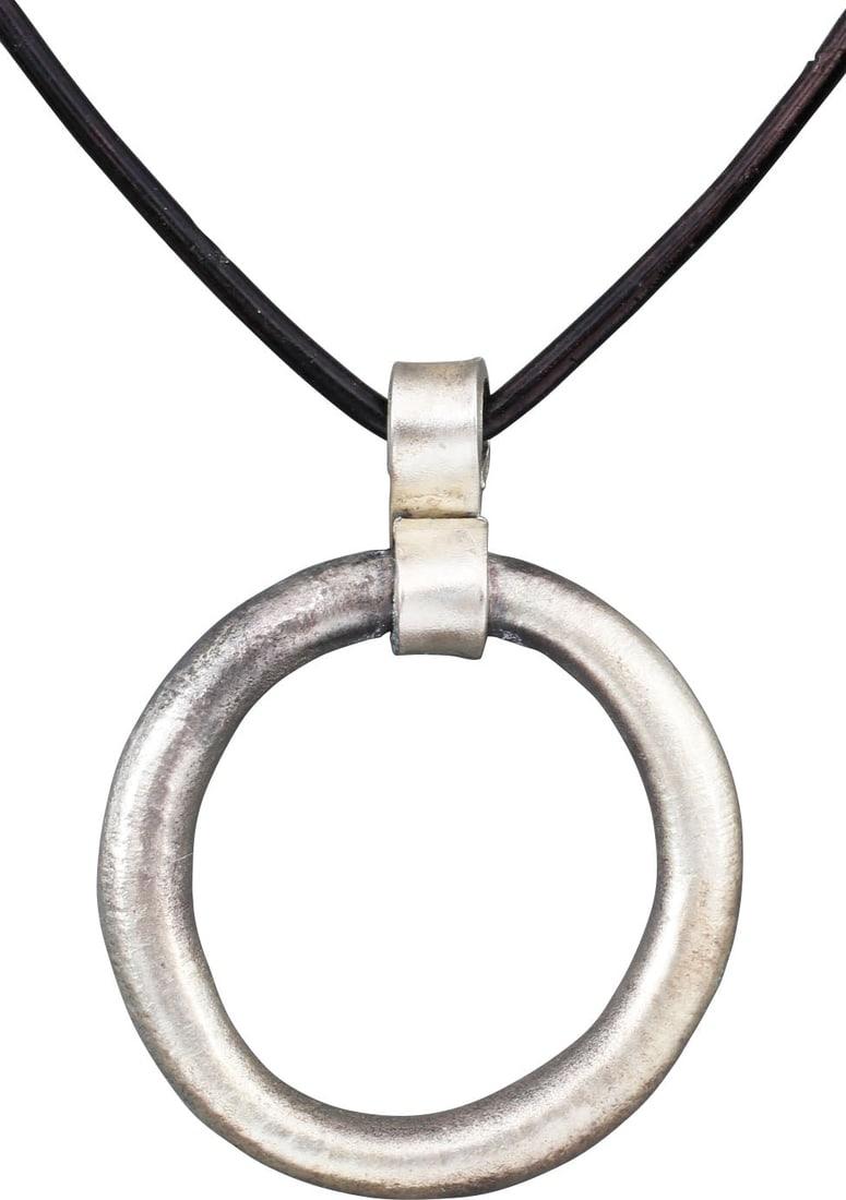 CELTIC PROSPERITY RING NECKLACE, C.300-100 BC.: Before the Roman invasion of the British Isles, rings of bronze, silver, and gold were used as a means of exchange, particularly in Ireland. Most exchanges of goods and property were conducted by bart