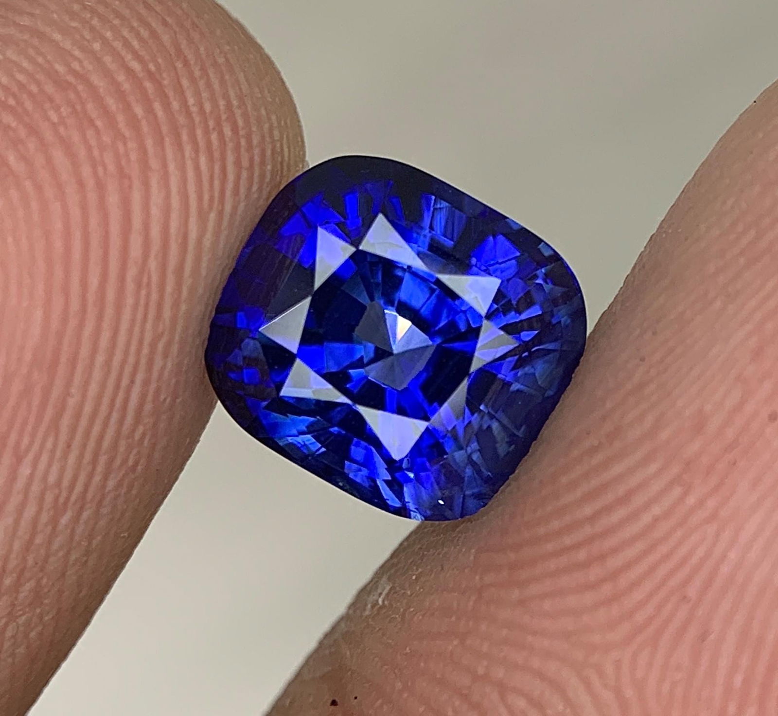 Natural Deep Blue Sapphire Gemstone: 6.36 CTs Faceted Cushion Cut September Birthstone - 7