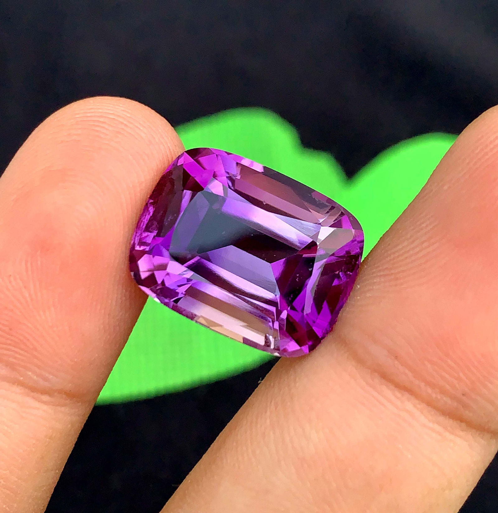 Natural Cushion Cut Amethyst Gemstone: February Birthstone, 20.10 Carats - 2