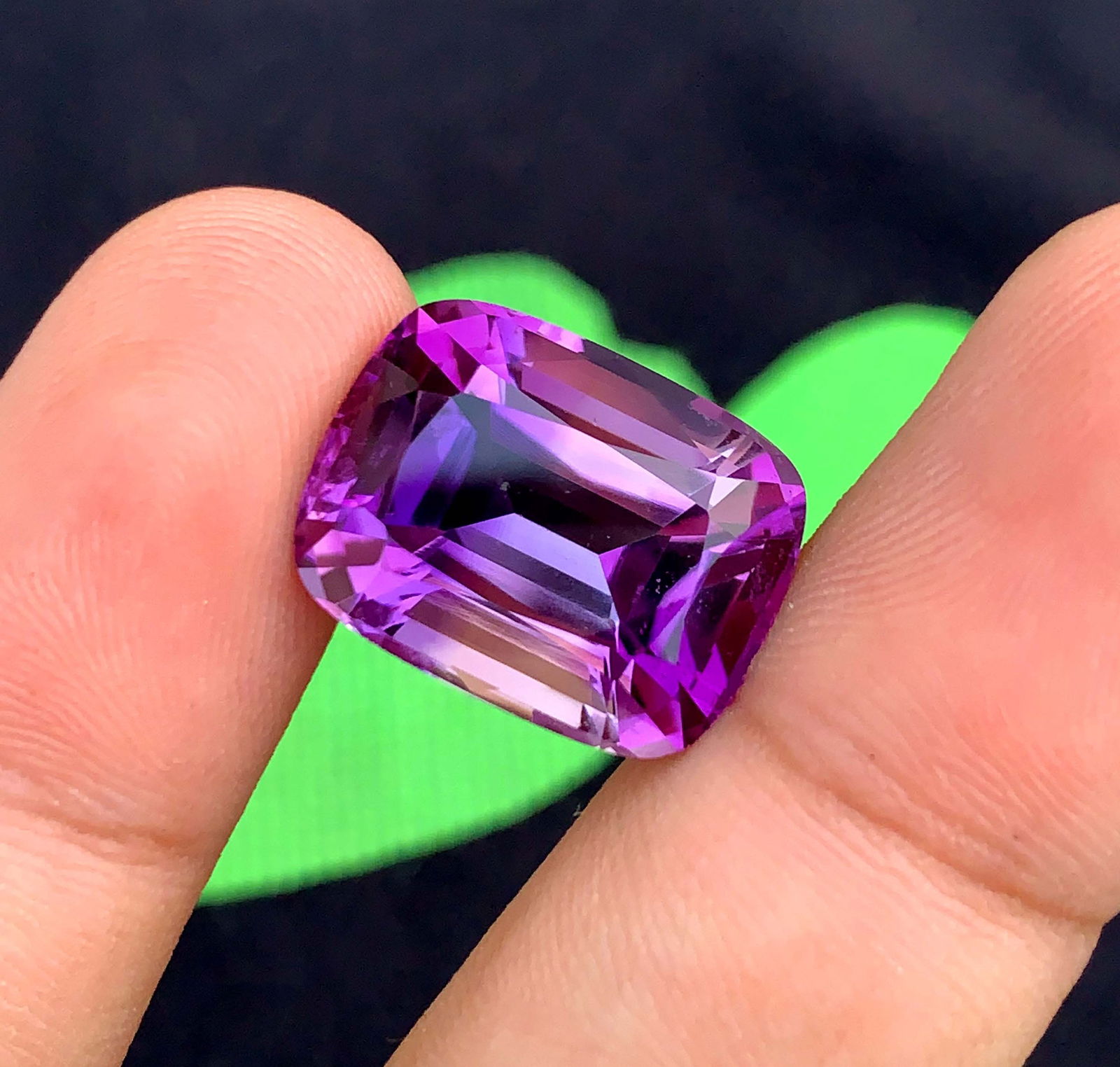 Natural Cushion Cut Amethyst Gemstone: February Birthstone, 20.10 Carats - 4