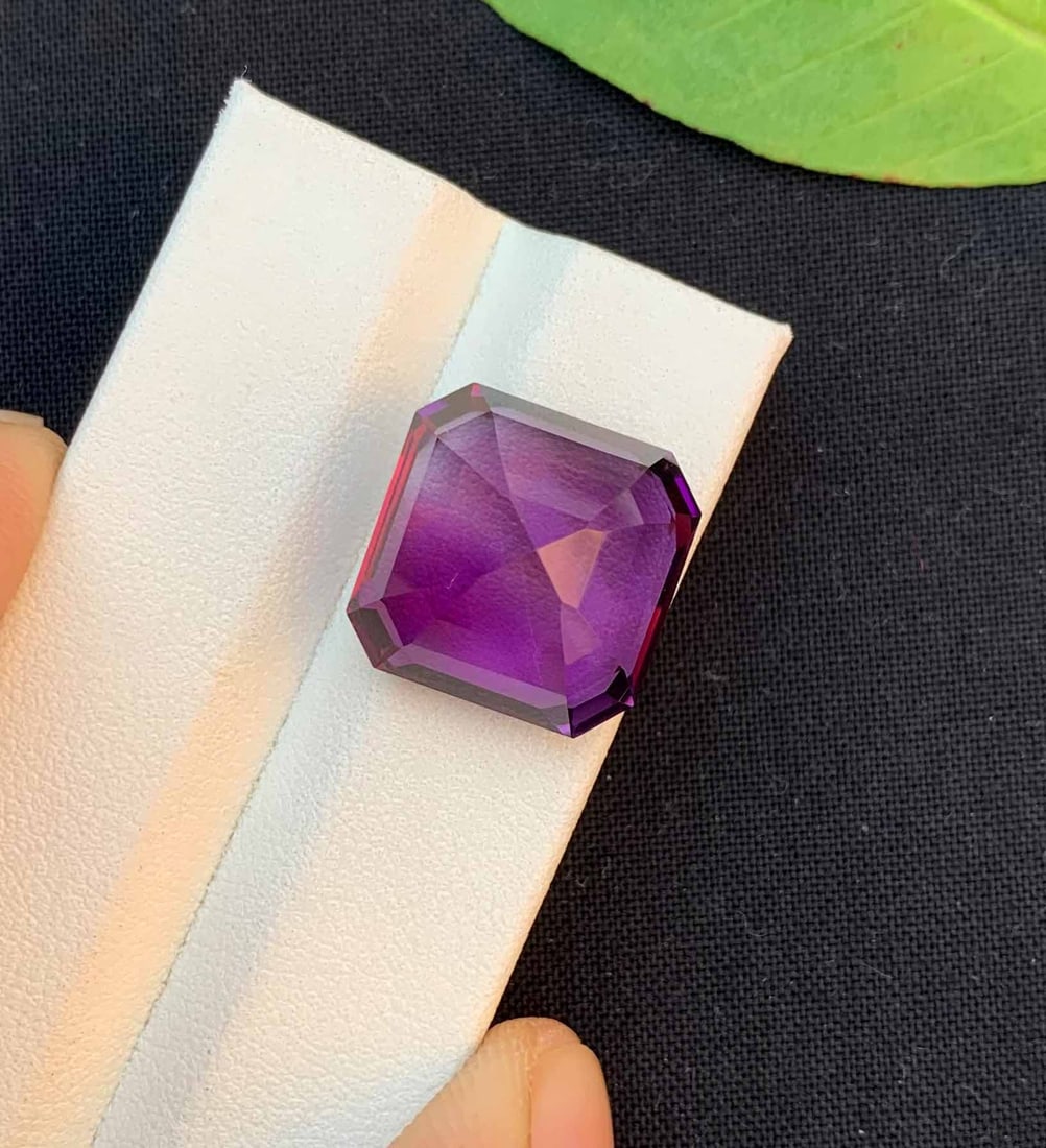 Natural Asscher Cut Amethyst Gemstone: February Birthstone, 18.30 Carats - 3