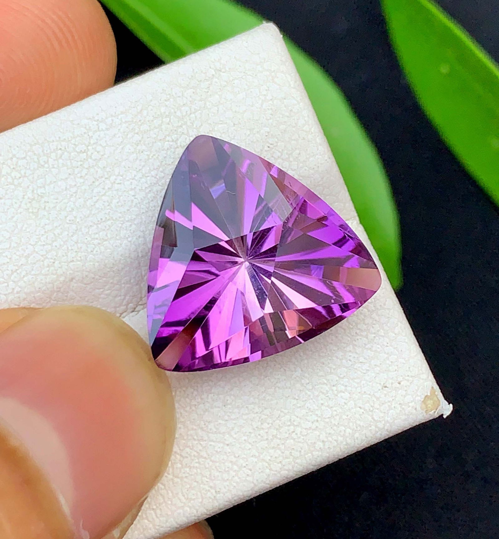Natural Amethyst Gemstone: Blader Trillion Cut, February Birthstone (10.70 Carats) - 5