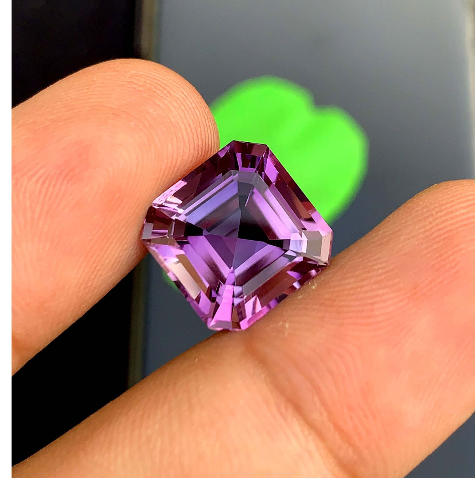 Natural Asscher Cut Amethyst Gemstone: February Birthstone, Jewelry Making (10.75 Carat) - 2