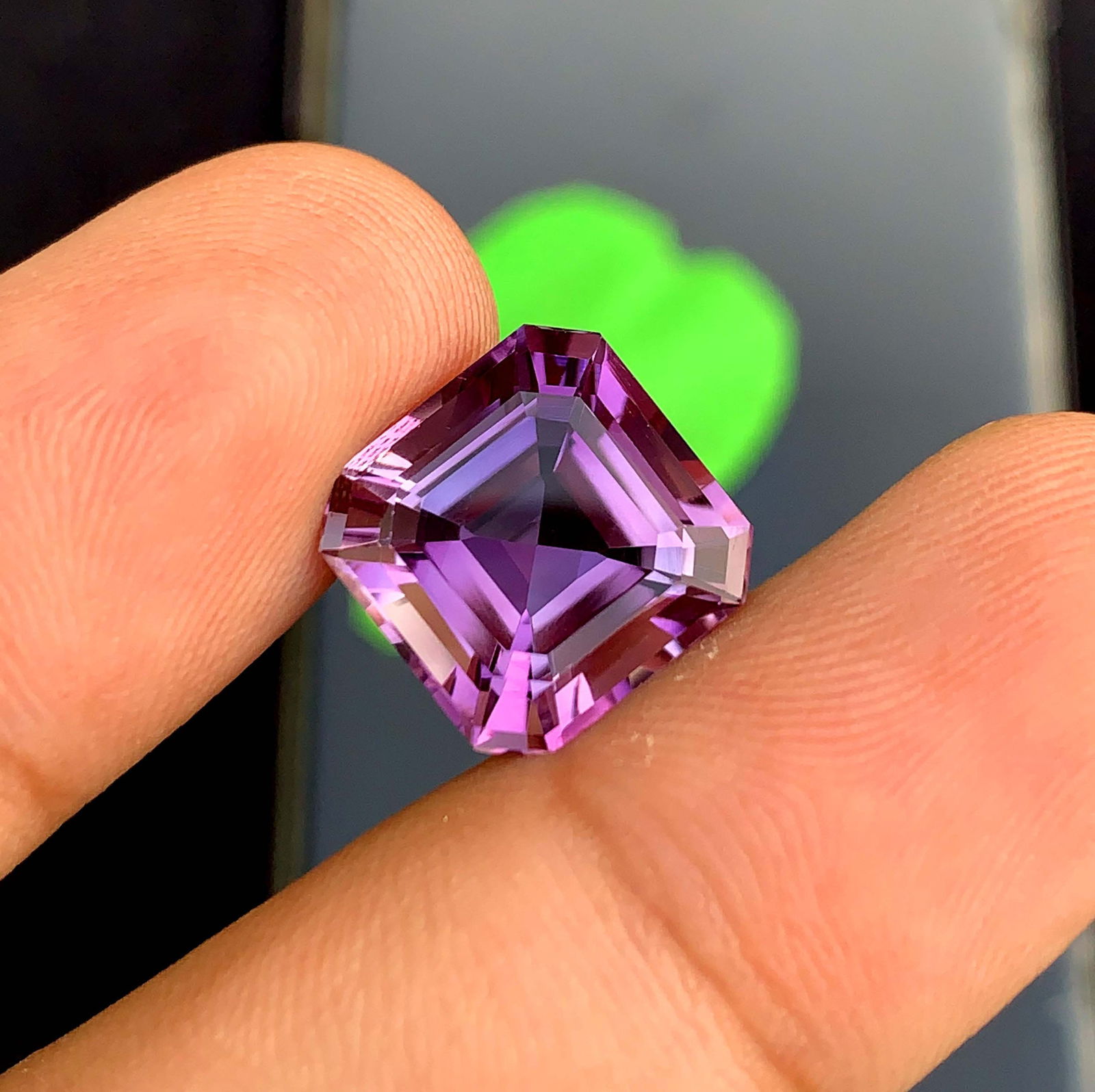 Natural Asscher Cut Amethyst Gemstone: February Birthstone, Jewelry Making (10.75 Carat) - 3