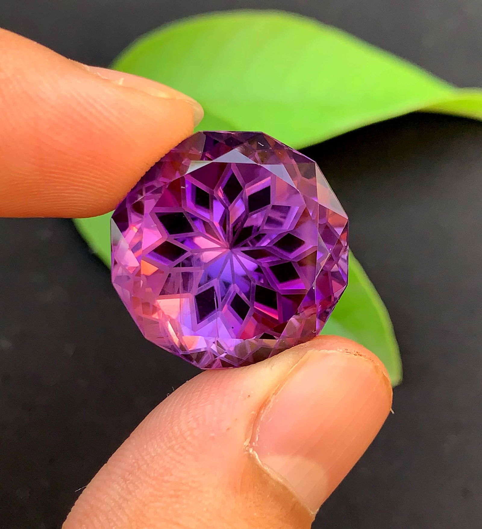 Flower Cut Amethyst Gemstone: 38.80 Carat February Birthstone - 2