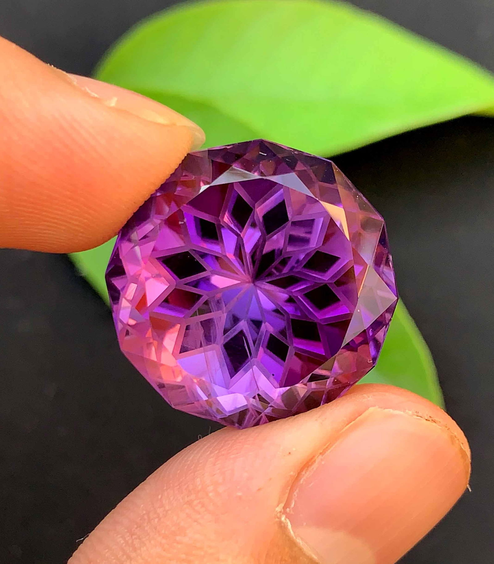 Flower Cut Amethyst Gemstone: 38.80 Carat February Birthstone - 3
