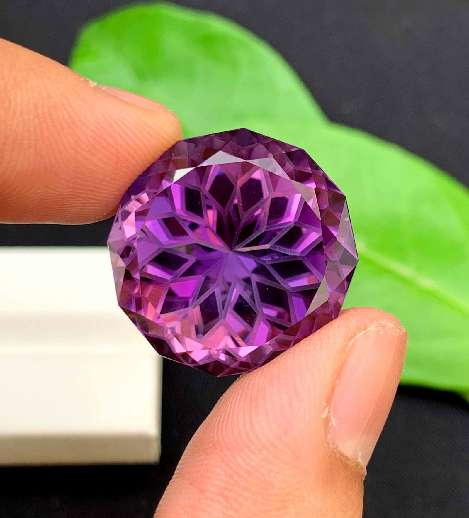 Flower Cut Amethyst Gemstone: 45.45 Carats, February Birthstone - 2
