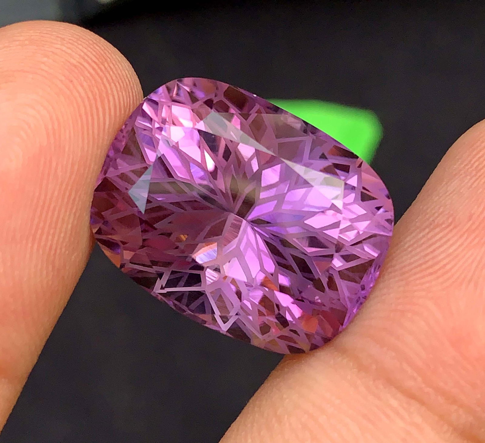 Natural Amethyst Gemstone: Precision Flower Cut, 34.57 Carats (1 of 5)