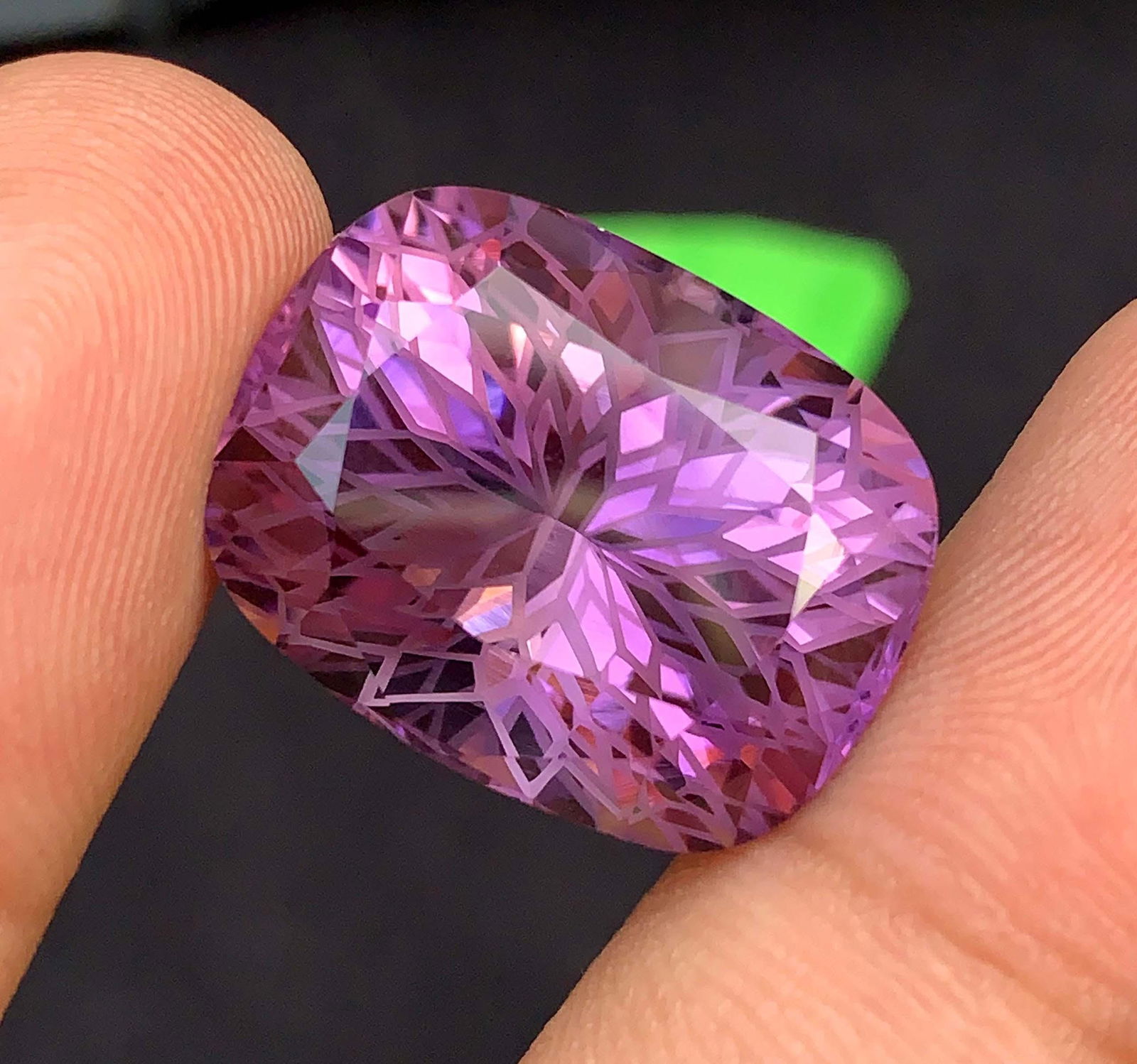 Natural Amethyst Gemstone: Precision Flower Cut, 34.57 Carats - 2