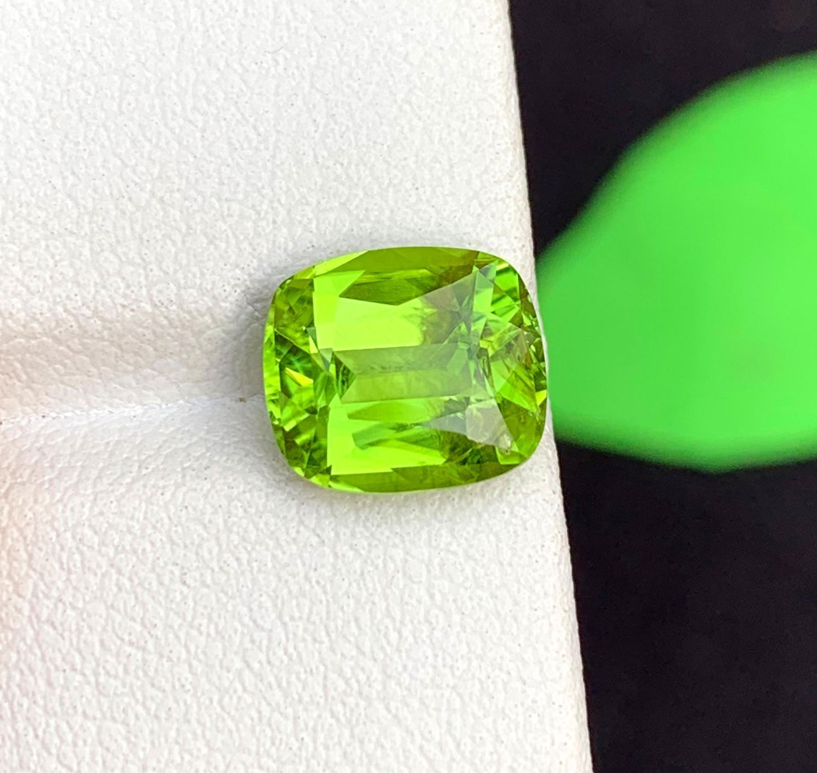 Natural Peridot Gemstone: 3.45 Carat Cushion Cut, August Birthstone - 6