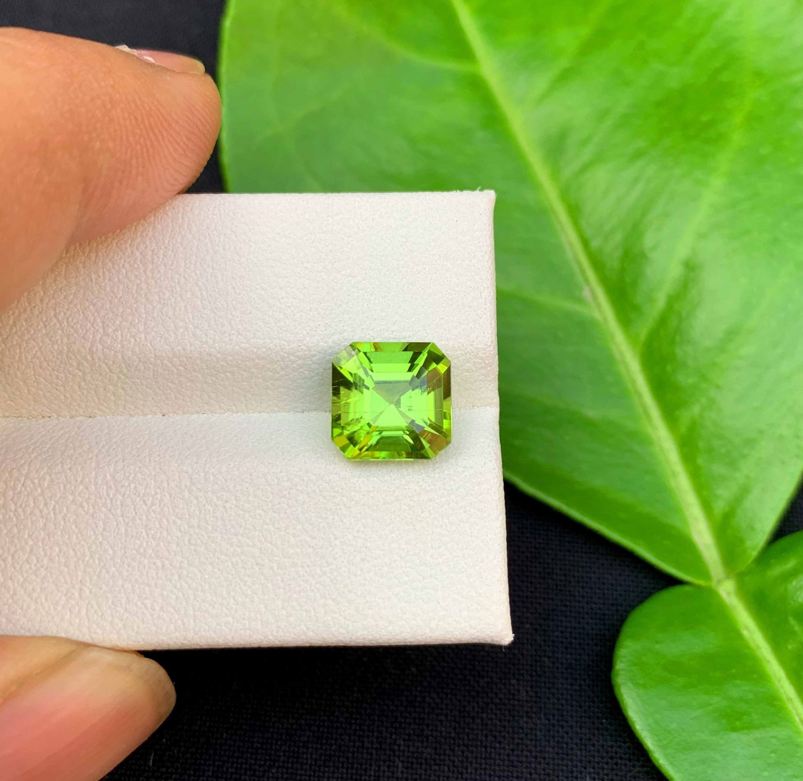 Natural Green Peridot Gemstone: Asscher Cut Loose Stone, August Birthstone - 4